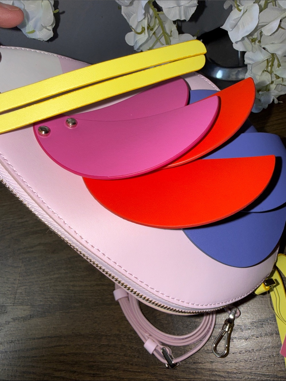 kate spade Pink Parrot Crossbody Bag with Red & Purple Feather Accents - Picture 7 of 11